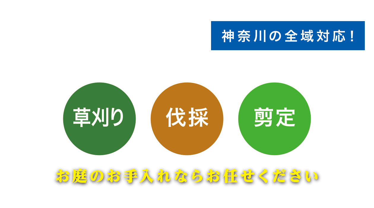 草刈り、伐採、剪定、お庭のお手入れならお任せください